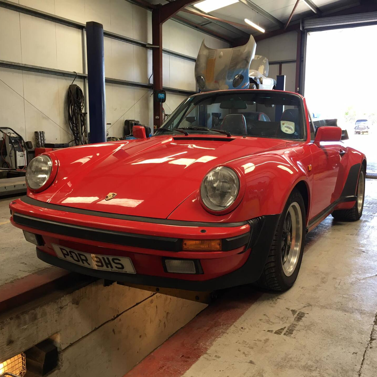 Work inside the Somerset Motor Services workshop