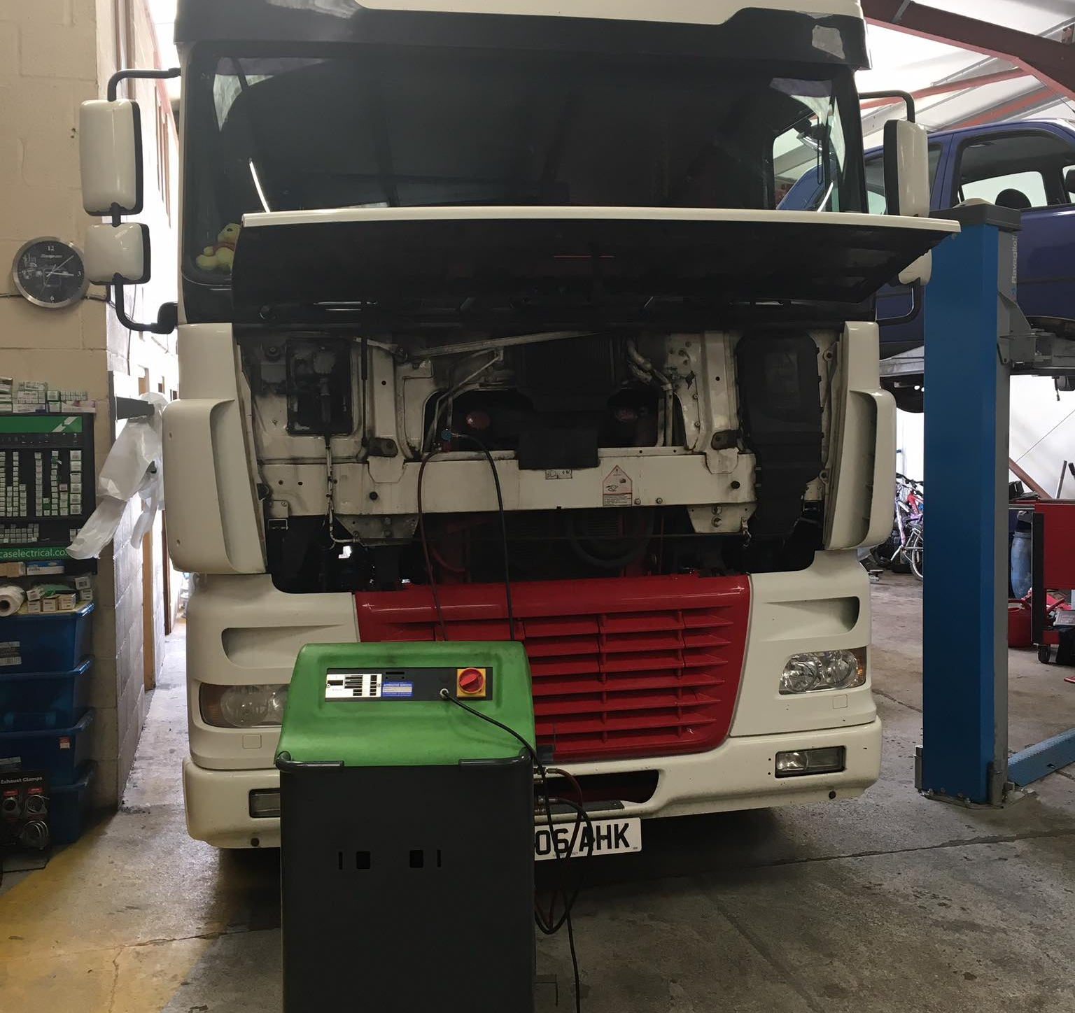 Commercial vehicle in the workshop